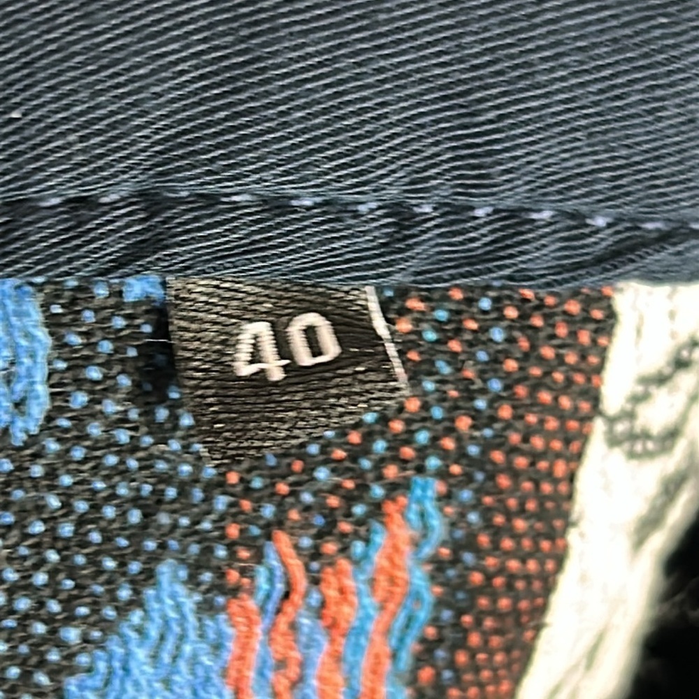 Desigual Aztec Embroidered Knitted Waist Mismatch Buttons Skirt Medium EU 4 Blue - Picture 13 of 13